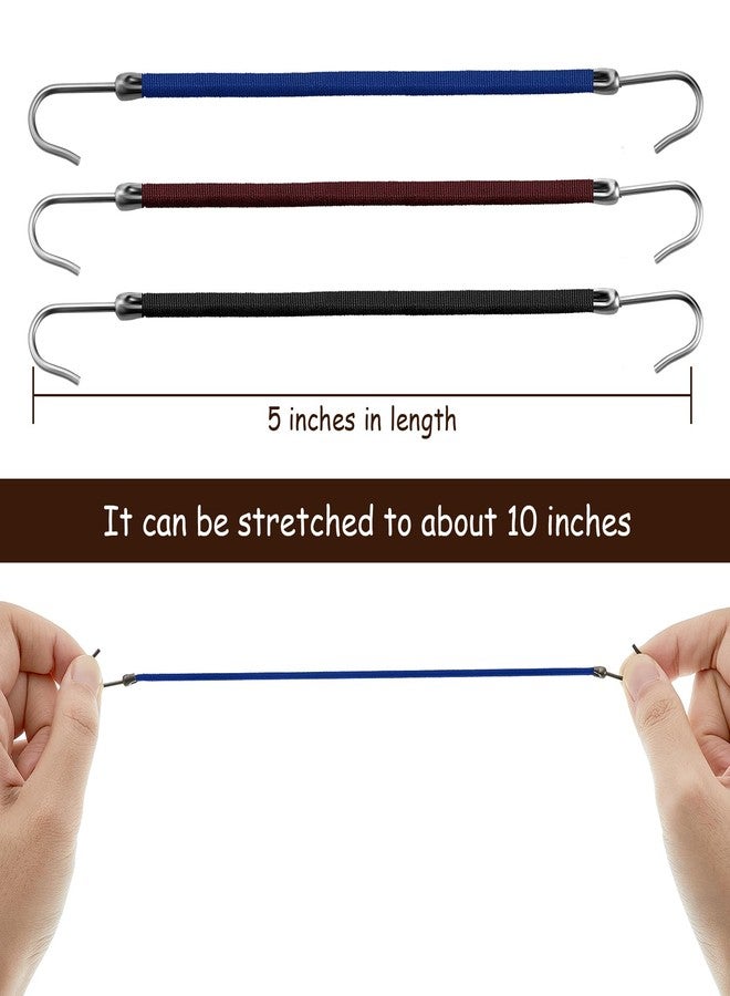 Hotop 15 Pieces Elastic Hook Hair Tie Styling Ponytail Holder Hooks Cord for Long Curly Hair(Burgundy, Blue, Black) - Image 2